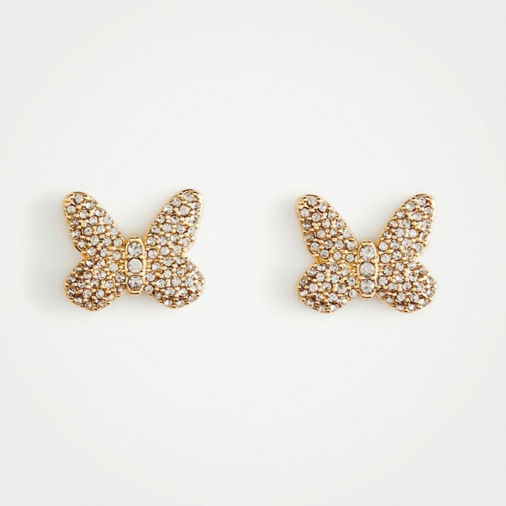 New Butterfly Pave Stud Earrings